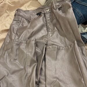 Metallic Silver Pants